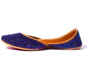 Star Flower - Beaded Purple Women's Jutti Flats