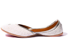 Load image into Gallery viewer, Moon - Beaded White Women&#39;s Jutti Flats
