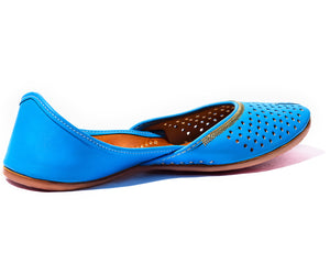 Ranga - Blue Women's Leather Jutti Flats