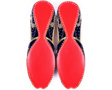 Load image into Gallery viewer, Celestial Maiden - Blue Threaded Women&#39;s Jutti Flats
