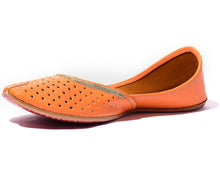 Load image into Gallery viewer, Ranga - Orange Women&#39;s Leather Jutti Flats
