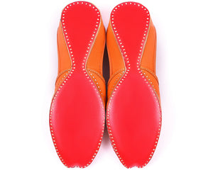 Ranga - Orange Women's Leather Jutti Flats